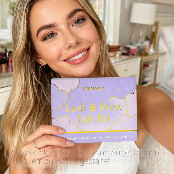 PERMANIA Wimpernlifting Set, Anfängerfreundliches Lash Lifting Set mit offenen Augen Silikonpads, 15