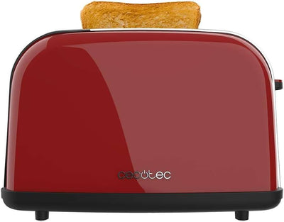 Cecotec Vertikaler Toaster Toastin' time 850 Red Lite, 850W, Kapazität für 2 Toasts, Breiter Schlitz