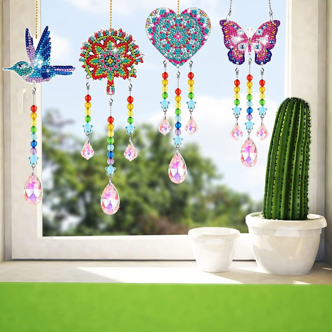 Jiosdo Bastelset Mädchen 6 7 8 9 10 Jahre, Diamond Painting Windspiel Kinder Erwachsene, Spielzeug a