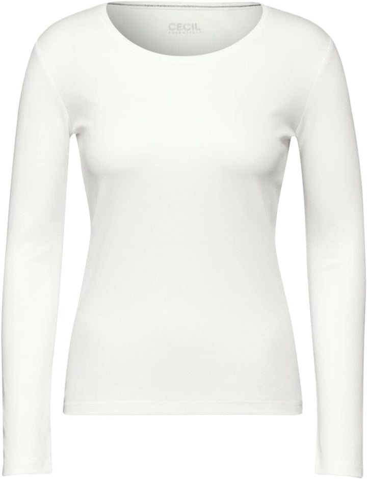 Damen Shirt mit Rundhals M Vanilla White, M Vanilla White