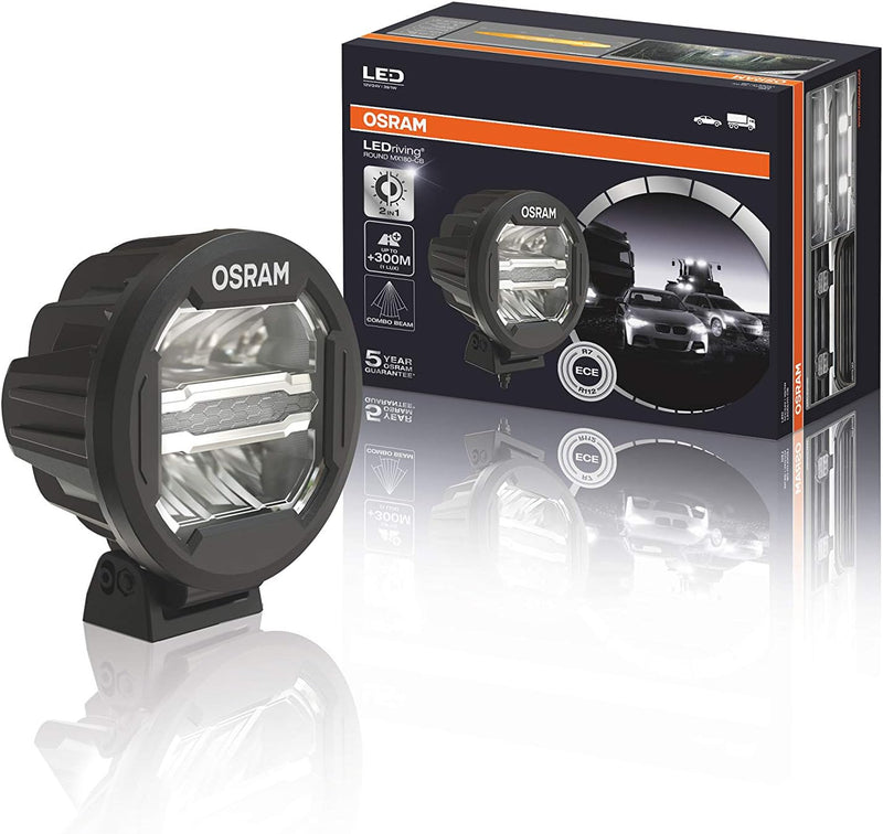 OSRAM LEDriving ROUND MX180-CB, LED Zusatzscheinwerfer für Nah- und Fernlicht, Combo, 3000 Lumen, Li