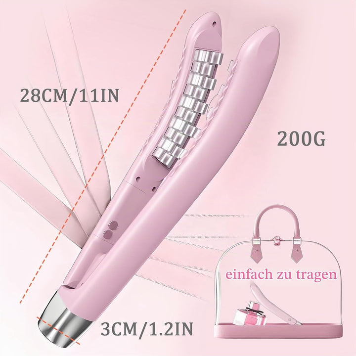 Kreppeisen – 30s PTC-Heating, 3-temp (160-200°C), Negative Ionen für Fülle am Ansatz &amp; glatte Wellen