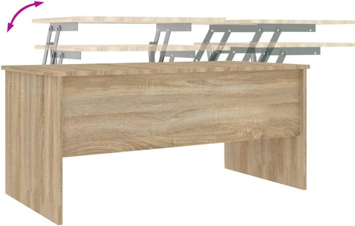 WIFESE Couchtisch Höhenverstellbar 102x50,5x46,5 cm Beistelltisch Holz Wohnzimmertisch Modern Stilvo