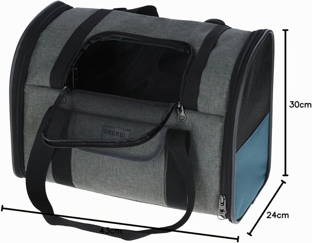 Hunderucksack Vacation 43x24x30cm, grau/blau