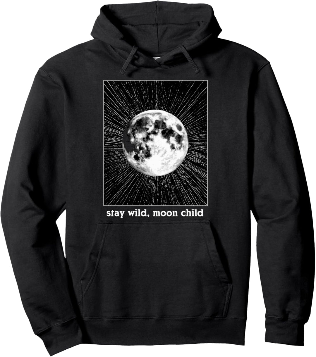 Trendy Stay Wild, Moon Child Lunar Square Pullover Hoodie