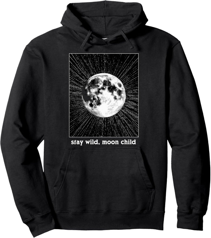 Trendy Stay Wild, Moon Child Lunar Square Pullover Hoodie