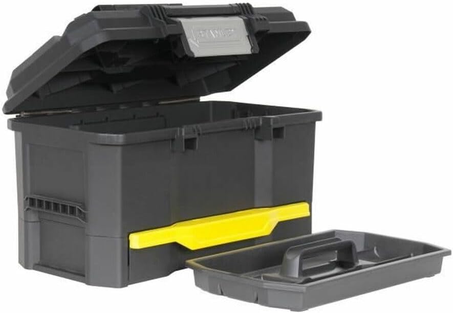 Stanley Werkzeugkiste leer aus Kunststoff 1-70-316 – Werkzeugkoffer mit integrierter Schublade für K