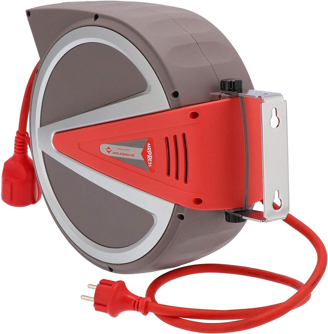 Federzug Kabel-Aufroller 15 m 3 x 2,5mm² IP44 230 Volt Automatik Wand Abroller Kabeltrommel