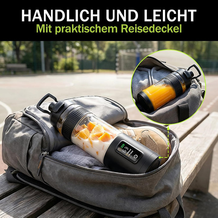 Tragbarer Mixer,600ml wiederaufladbar zerkleinert Eis&amp;Obst,Kompakt | Mixbecher &amp; auslaufsicherer Dec