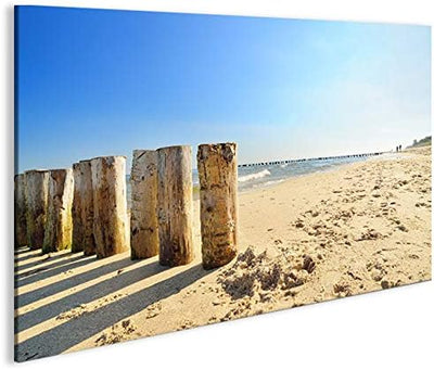 islandburner Bild Bilder auf Leinwand Ostsee Strand 1p XXL Poster Leinwandbild Wandbild Dekoartikel