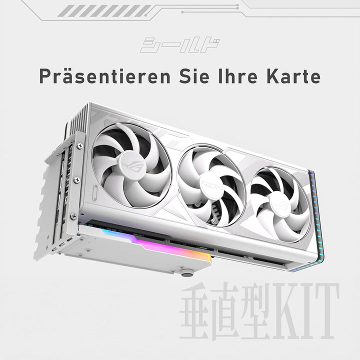 EZDIY-FAB Shield ARGB Vertikaler GPU Halter,115 mm PCIe 4.0 Riser,Weiss | Dual-Lock-Struktur,Schwere