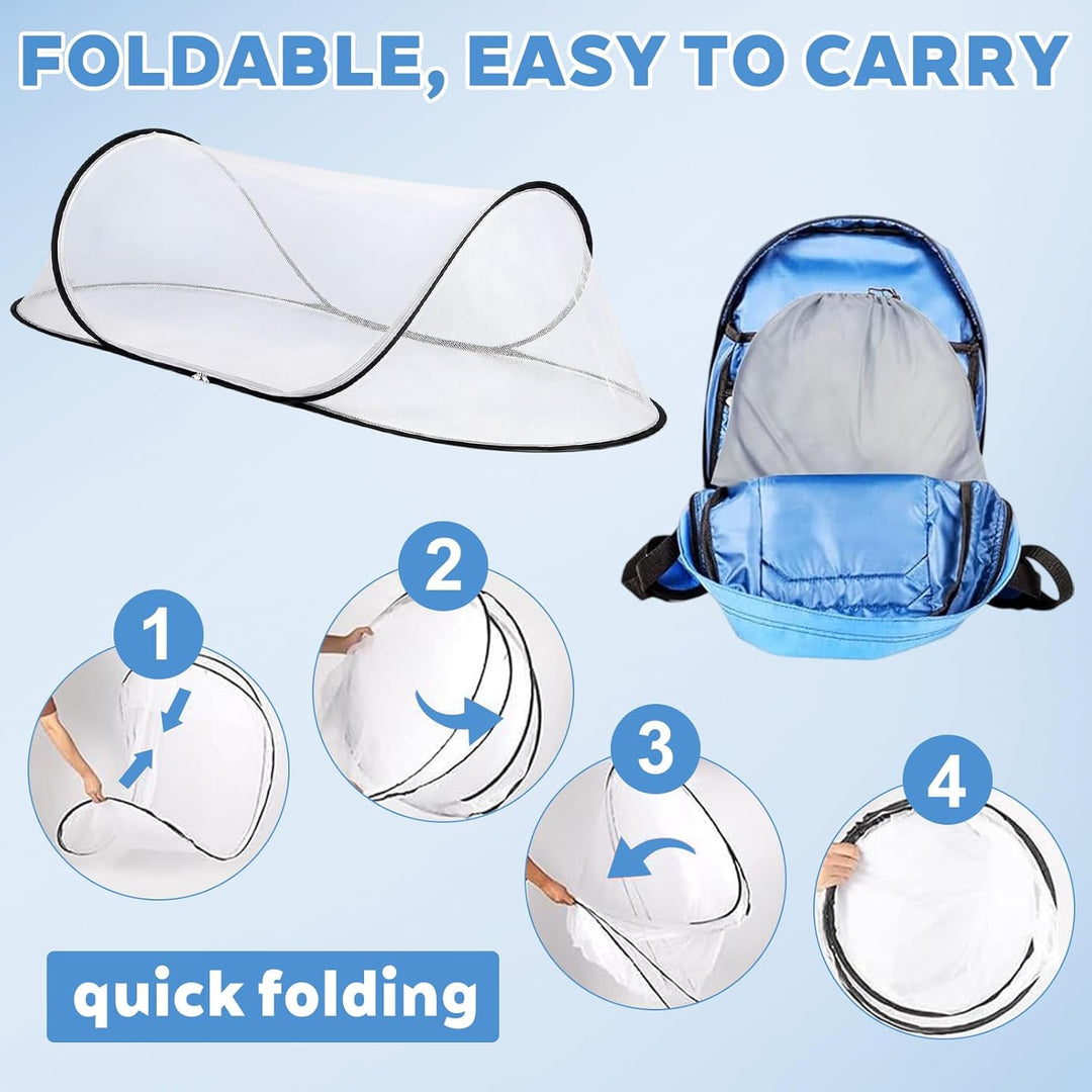 Moskitonetz, 200 x 80 x 56 cm Moskitonetz Reise, Faltbares Pop Up Moskitonetz Bett, Mückennetz Reise