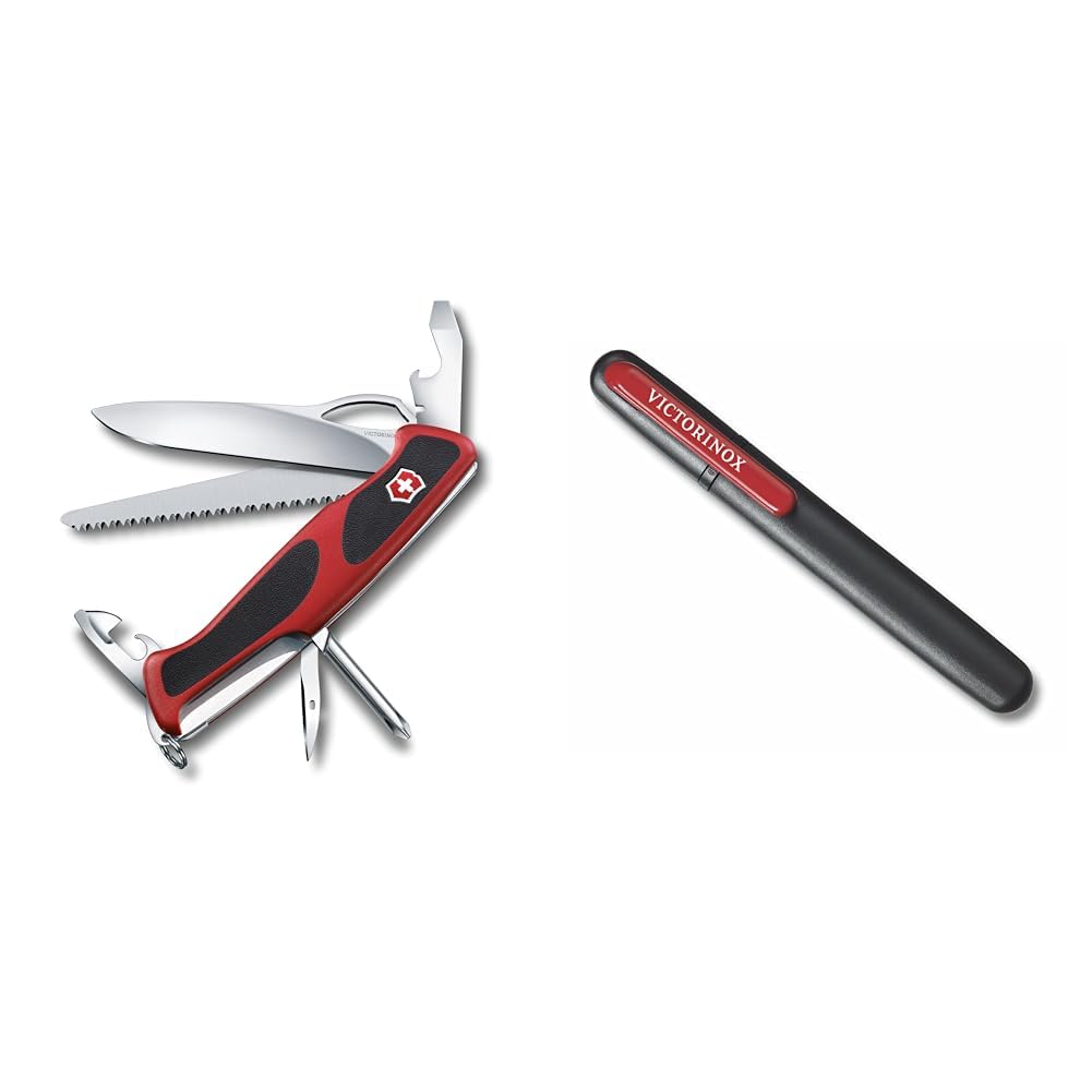 Victorinox Taschenmesser Ranger Grip 78 (12 Funktionen, Einhand-Feststellklinge) rot/schwarz Taschen
