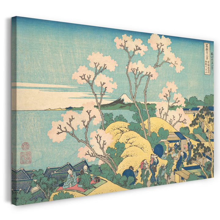 Printed Paintings Leinwand (80x60cm): Katsushika Hokusai - Fuji von Gotenyama am Tōkaidō bei Shin 80
