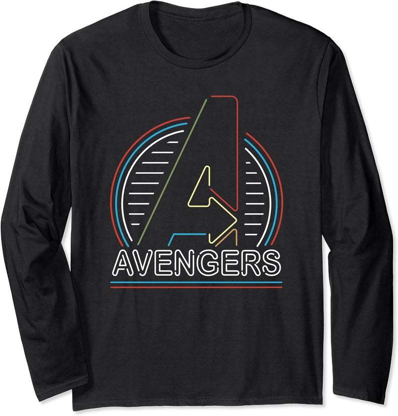 Marvel Avengers Logo in Neon Lights Langarmshirt