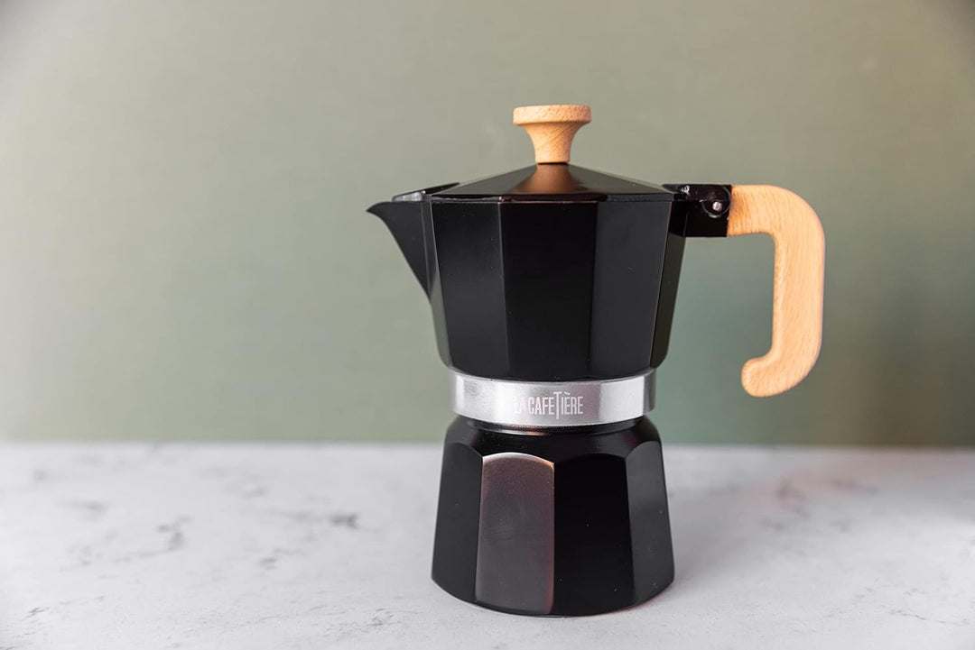 La Cafetière Venice Espressokocher, Aluminium Schwarz 29ML, Schwarz 29ML