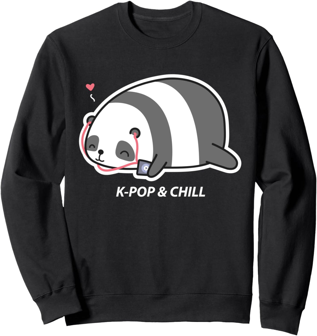 K-Pop and Chill Panda - Süsser Kpop Merch, Kpop Fashion Sweatshirt