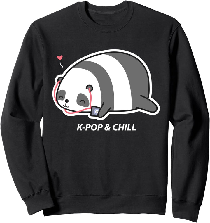 K-Pop and Chill Panda - Süsser Kpop Merch, Kpop Fashion Sweatshirt