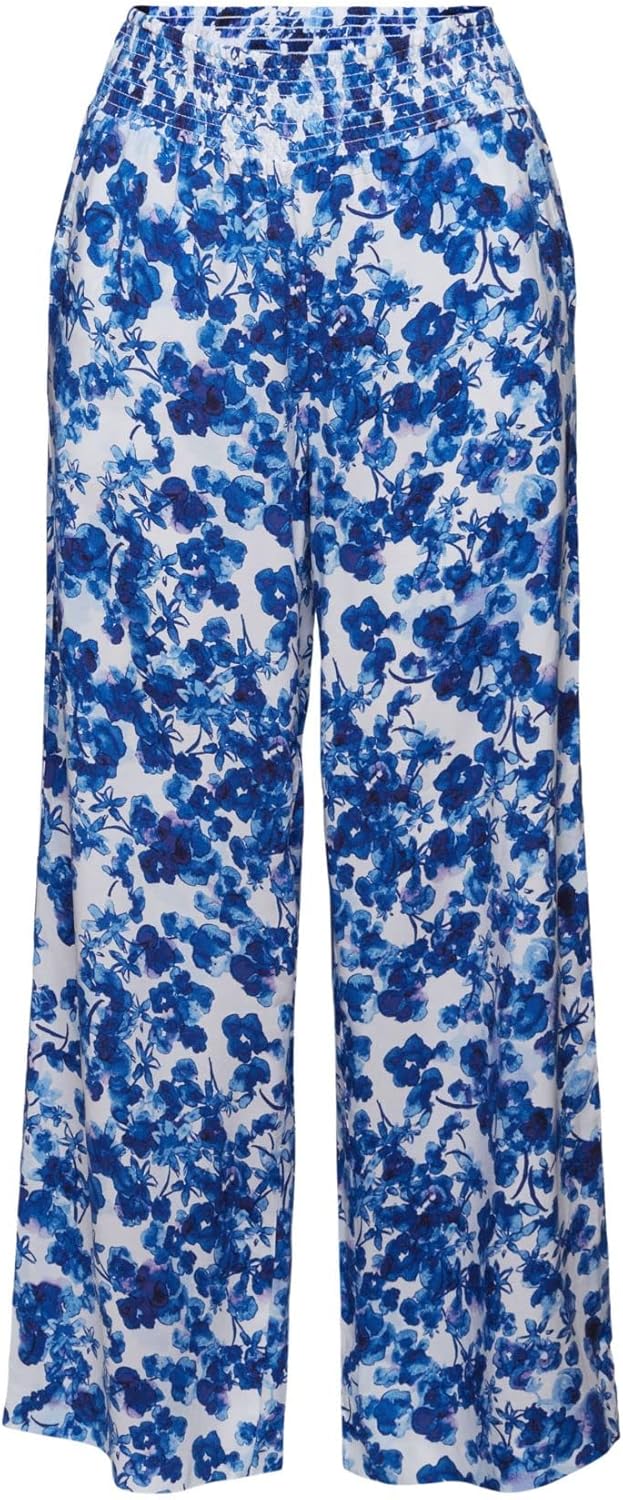 ESPRIT Gemusterte Pull-on-Hose mit weitem Bein 34 Ice, 34 Ice