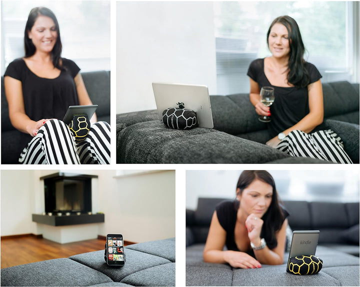 SmartTurtle® Handy/Tablet Kissen Made in Austria, Blau iPhone iPad Halterung, für Bett, Sofa, Tisch,