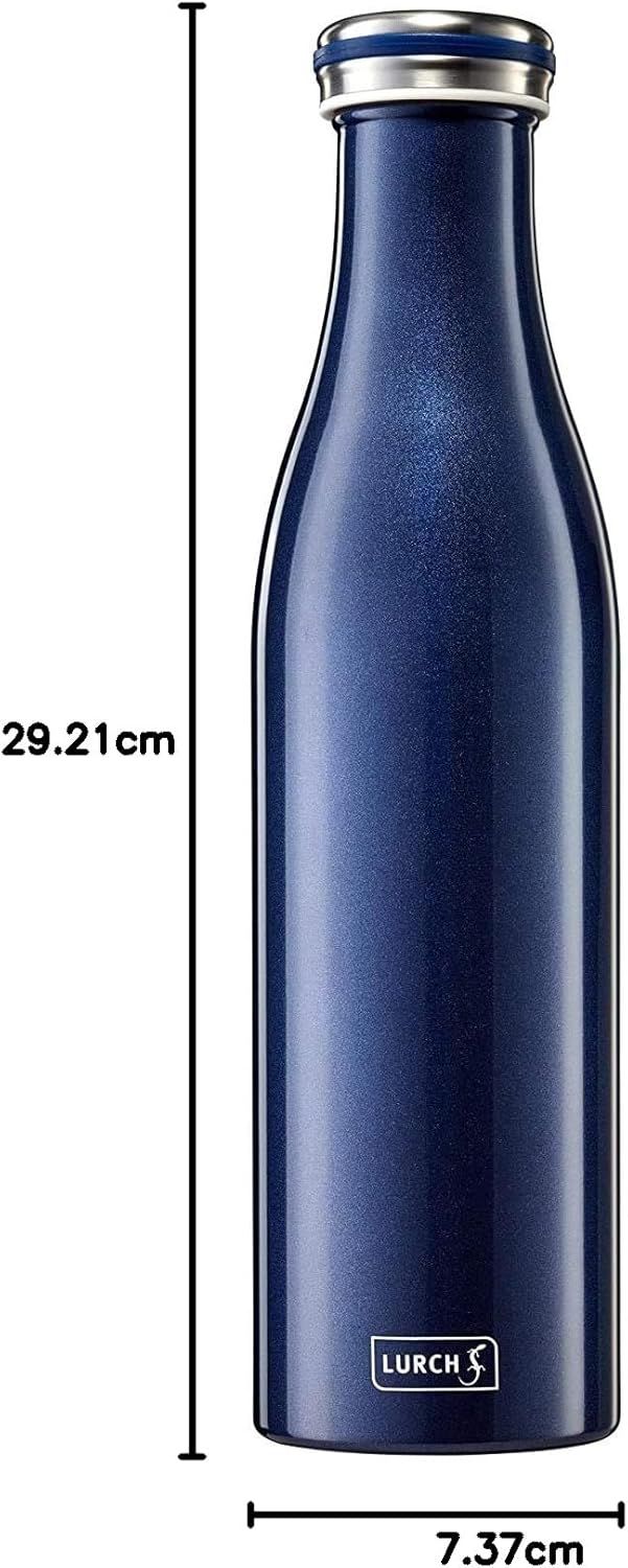 Lurch 240862 Isolierflasche/Thermoflasche für heisse und kalte Getränke aus doppelwandigem Edelstahl