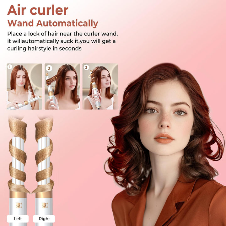 MogaWave Hairstyler Pro Airbrush Haarstyler 6 in 1 Air styler mit Warmluftbürste, Föhnbürste, Rundbü