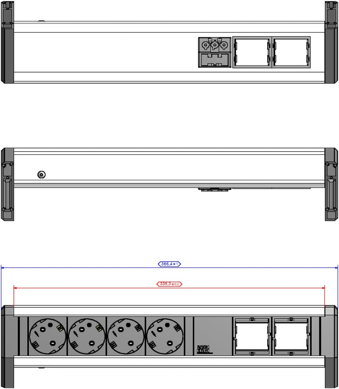 BACHMANN Desk 4xCEE7/3 2xCM GST18