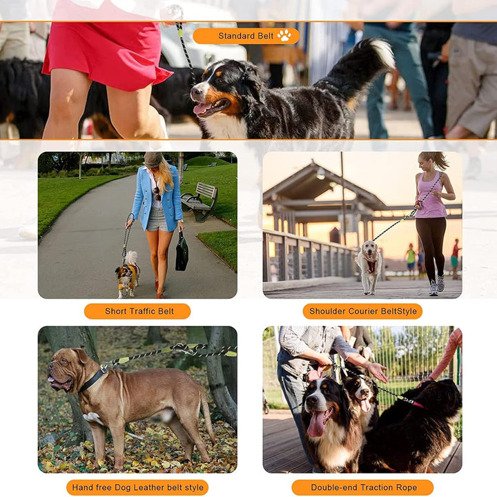 Hands Free Hundeleine für grosse 220cm Seil Crossbody Hundeleine Reflektierend für grosse mittlere k