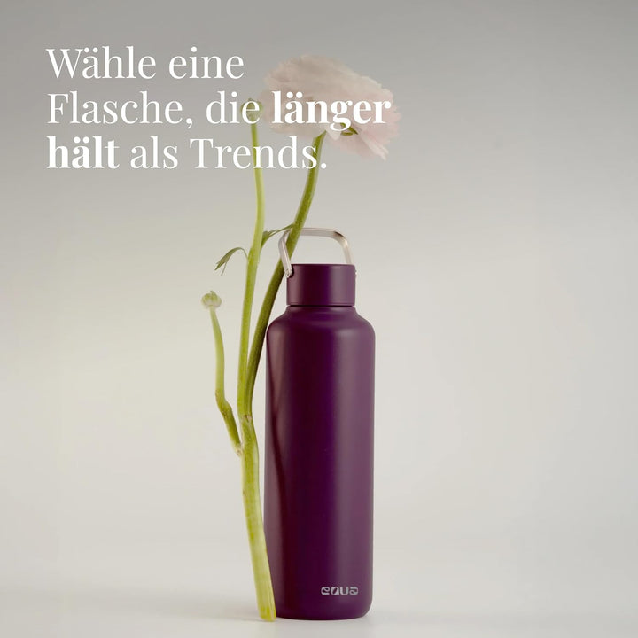 EQUA Timeless Isolierte Trinkflasche, doppelwandig, Edelstahl, 24 Stunden kalt oder bis zu 12 Stunde