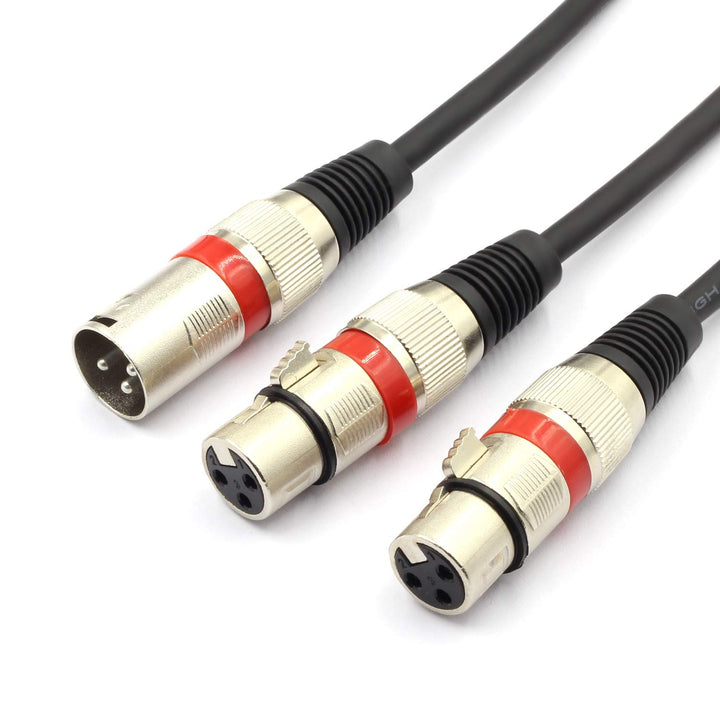 XLR-Splitter, symmetrisches Kabel, XLR-Stecker auf Dual-Buchse, 3-polig, Patch-Y-Kabel, Mikrofon-Spl