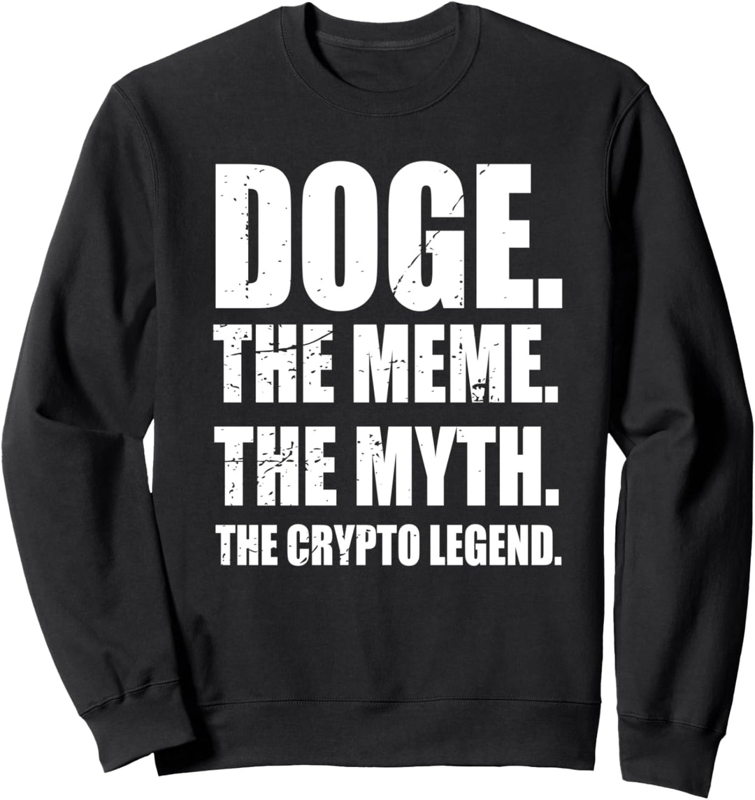 Distressed Dogecoin Shirt, Doge The Meme The Myth The Crypto Sweatshirt