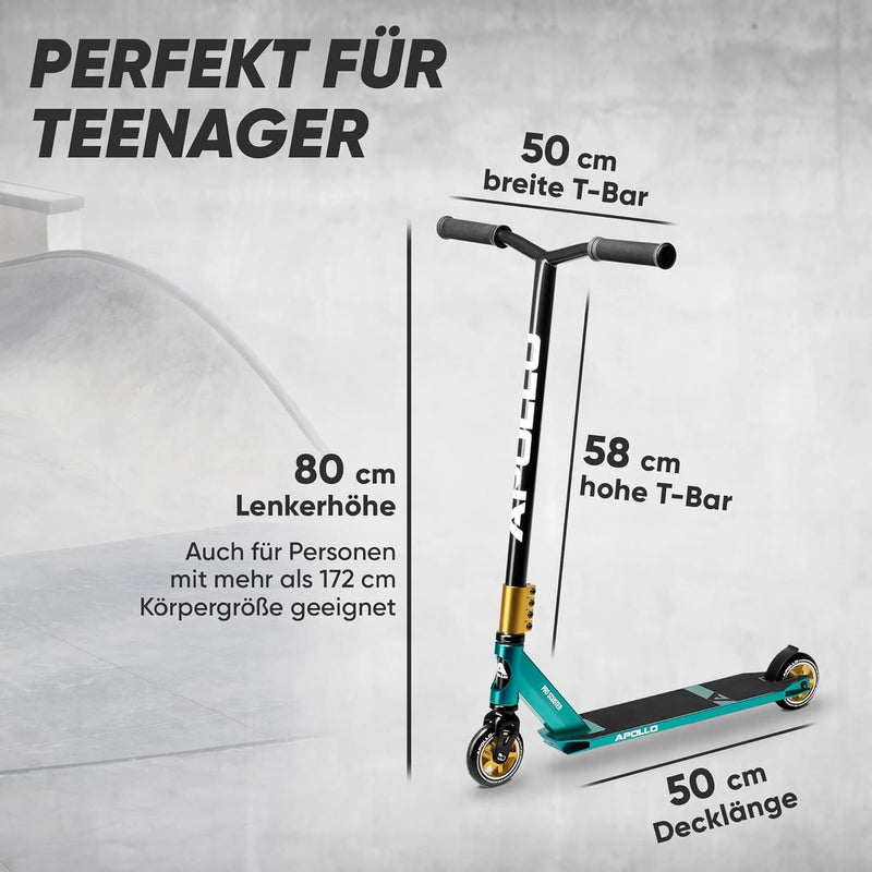 Apollo Stunt Scooter - Star Pro | HighQuality eloxierter Profi Stuntroller | Kinder Scooter mit ABEC