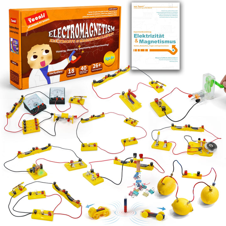 Teenii Elektrizität und Magnetismus Experimentierkasten für Kinder, STEM Wissenschaftsset mit Stromk