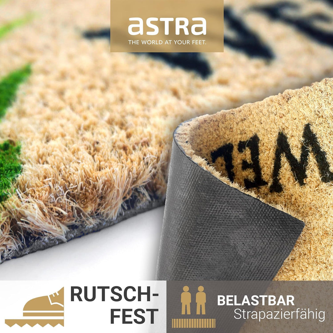 Astra Fussmatte innen Creme Schmutzfänger rutschfest - Kokosmatte antibakteriell - Türmatte Set in G