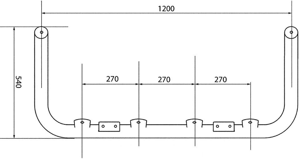 Universeller hochglanzpolierter Lampenbügel aus Edelstahl für LKW´s mit Hochdach 63,5 mm Rohrdurchme
