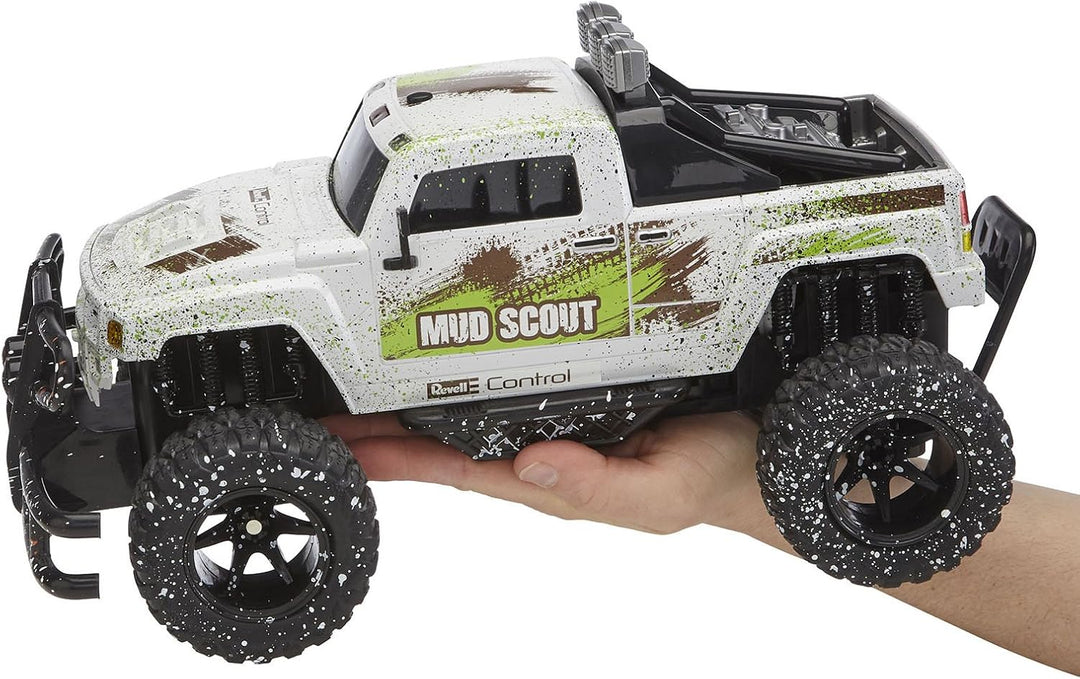 Revell 24643 RC Monster Truck 40MHz-Fernbedienung, ca. 36 cm, LED-Beleuchtung Monstertruck MUD SCOUT