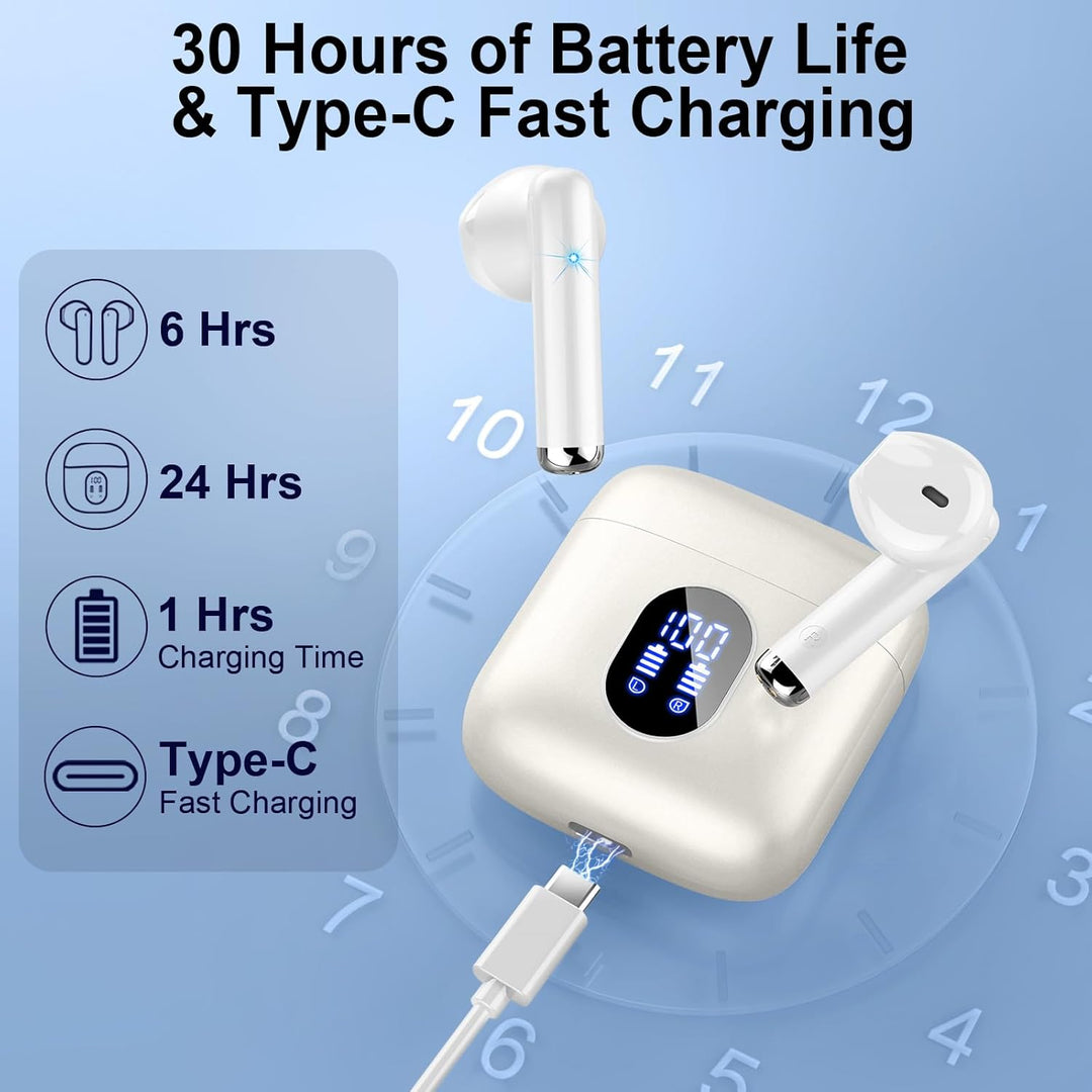 Drsaec Bluetooth 5.4 Kopfhörer, 2025 Neu In Ear Kopfhörer Kabellos Bluetooth 6D Tiefer Bass Kabellos