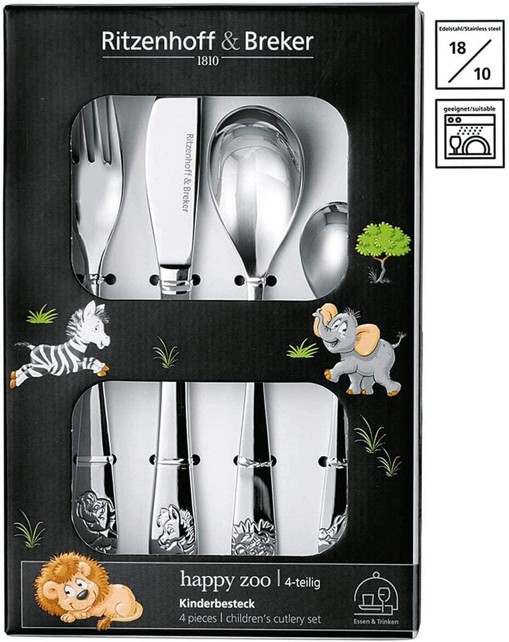 Flirt by R&B Kinderbesteck Happy Zoo, 4-teilig (1 Set)