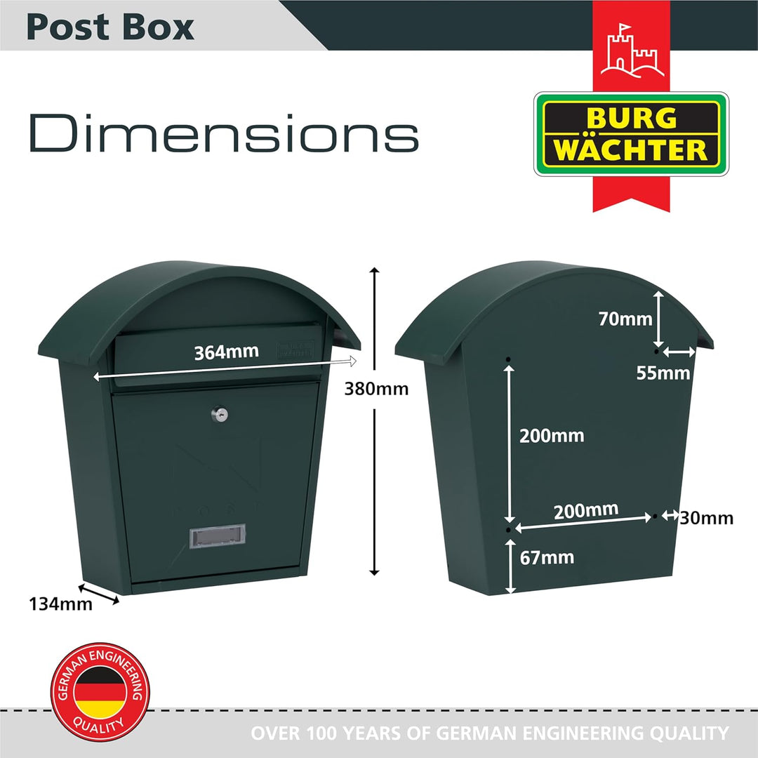 Sterling MB06 Klassischer Briefkasten, Grün, Grün