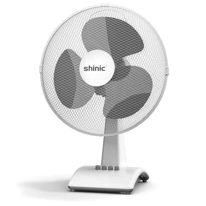 shinic Tischventilator 30 cm, 3 Geschwindigkeiten, Tischventilator sehr leise mit Oszillation, höhen