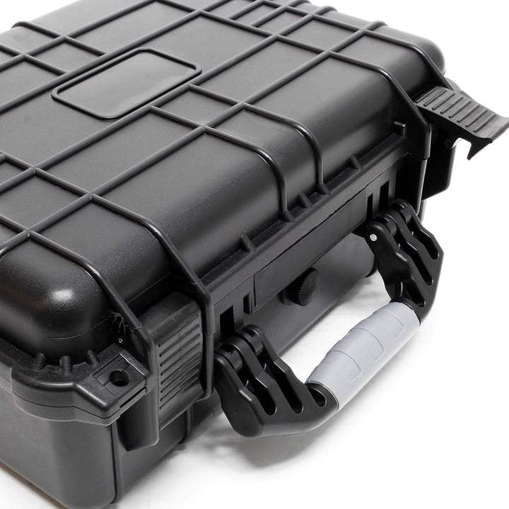 Wiltec Universalkoffer 40,6x33x17,4 cm schwarz, Schutzkoffer Wasserdicht mit Druckausgleichsventil &