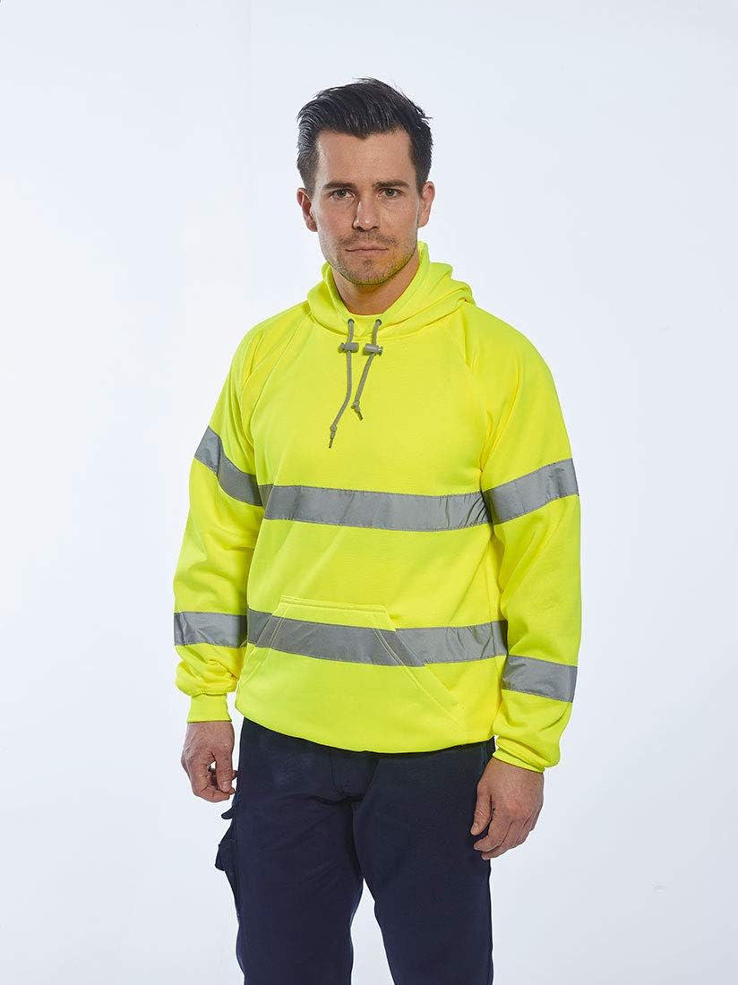 Portwest Warnschutz-Kapuzen-Sweat-Shirt, Grösse: XXXL, Farbe: Gelb, B304YERXXXL 3XL Gelb, 3XL Gelb