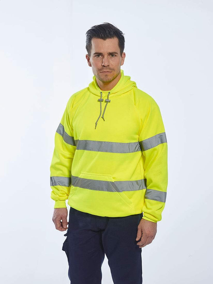 Portwest Warnschutz-Kapuzen-Sweat-Shirt, Grösse: XXXL, Farbe: Gelb, B304YERXXXL 3XL Gelb, 3XL Gelb