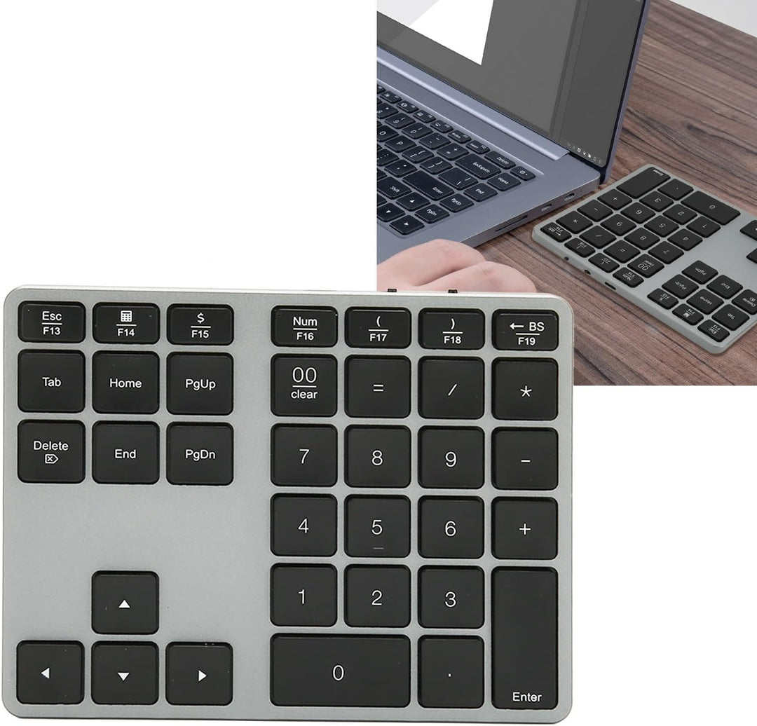 Nummernblock, 35 Tasten BT5.0 Kabelloser Ziffernblock, Wiederaufladbare Nummernblock Tastatur für De