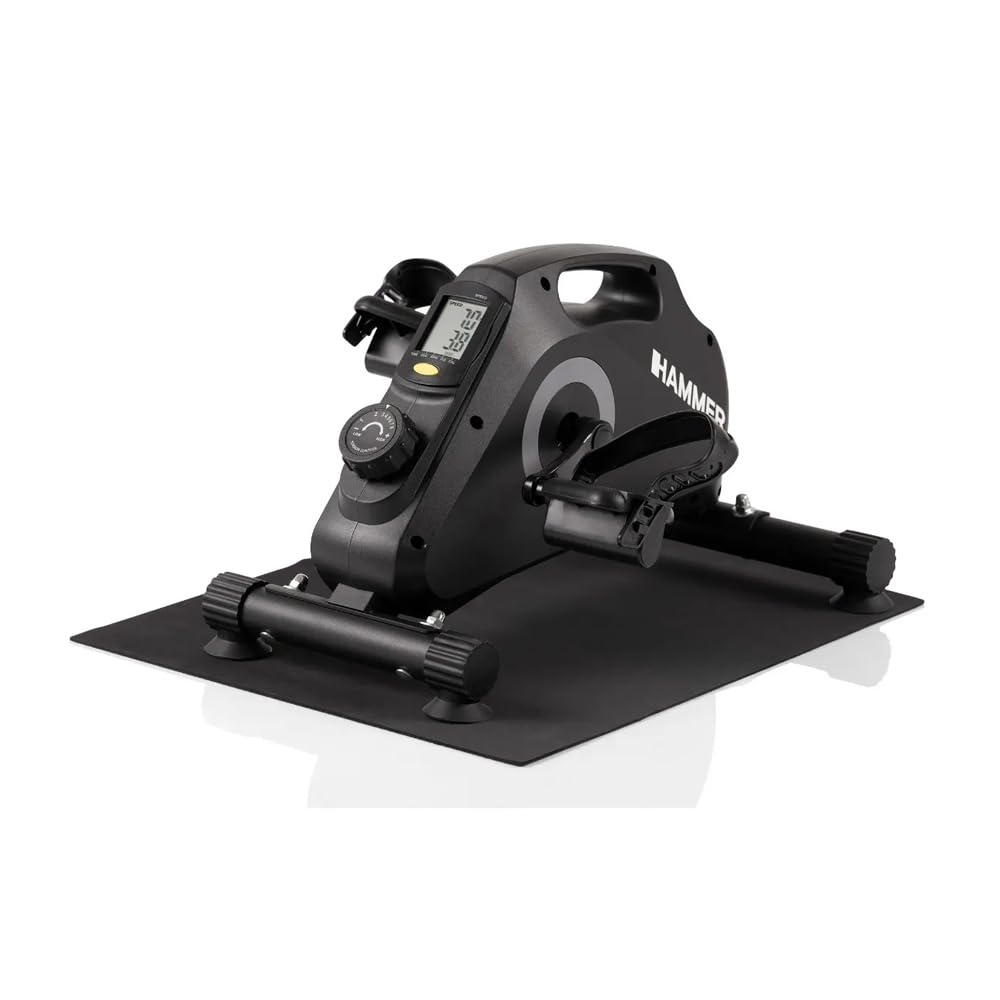 HAMMER Pedaltrainer Set Magnet - standfest, leise & mobil inkl. Anti-Rutsch-Matte & Befestigungsband