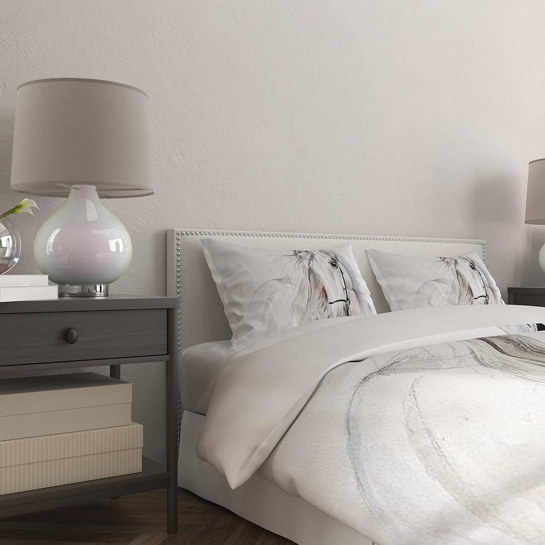 Pferde Bettwäsche Set 220x240 cm, Kinderbettwäsche, Pferde Motiv 3D Tier Motiv, Mikrofaser, Sehr Wei