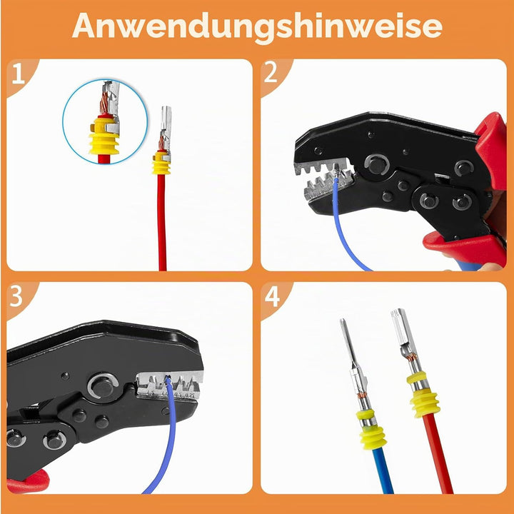 Draht Crimpzange mit Ratsche, Amliber Ratsche Wire Crimper Tool für offene Zylinderklemmenverbinder,