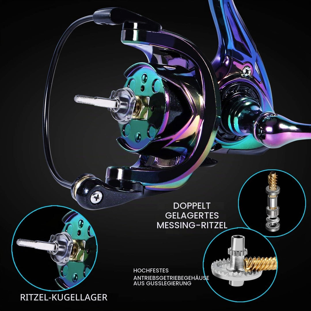Sougayilang Spinning Angelrolle 6.0:1 Gear Ratio Graphit Rahmen 12 + 1 BB Bunte Angelrolle mit 25 lb