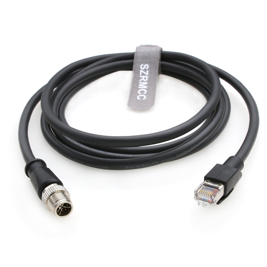 SZRMCC M12 8 Pin X-Coded Stecker auf RJ45 Ethernet Kabel Cat7e Gigabit Geschirmtes Wasserdicht Kabel