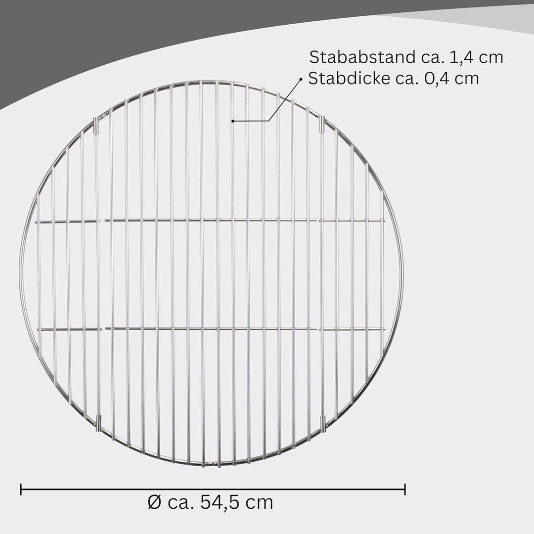 Grillrost Edelstahl Rostauflage klappbar Rostfrei von Brandsseller Rund Ø 54,5 cm für Weber 57 cm ge
